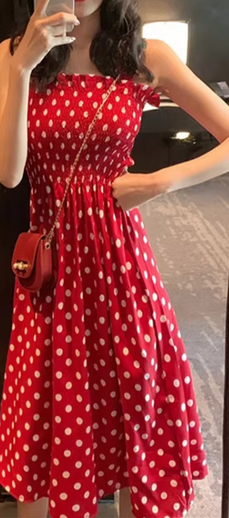 Elegant Square Neck Mid-Calf Sleeveless Chiffon Long Dress