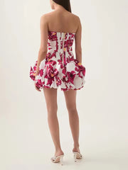 Elegant Strapless Patchwork Elastic Backless Slimming Mini Dress
