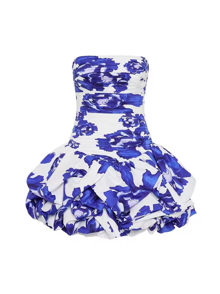 Elegant Strapless Patchwork Elastic Backless Slimming Mini Dress
