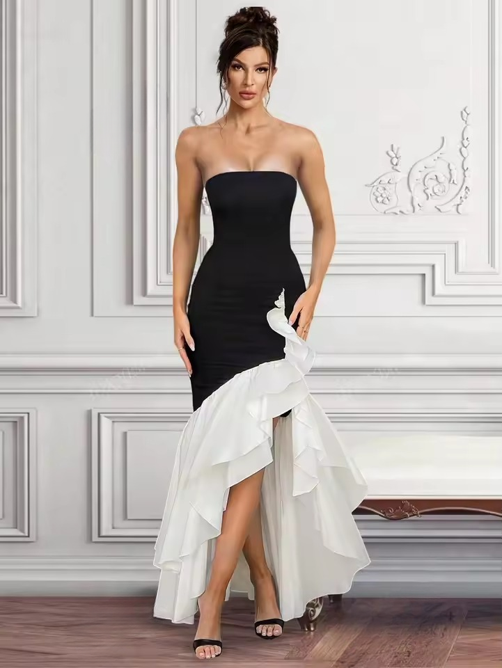Elegant Strapless Sleeveless Evening Birthday Club Bandage Dress