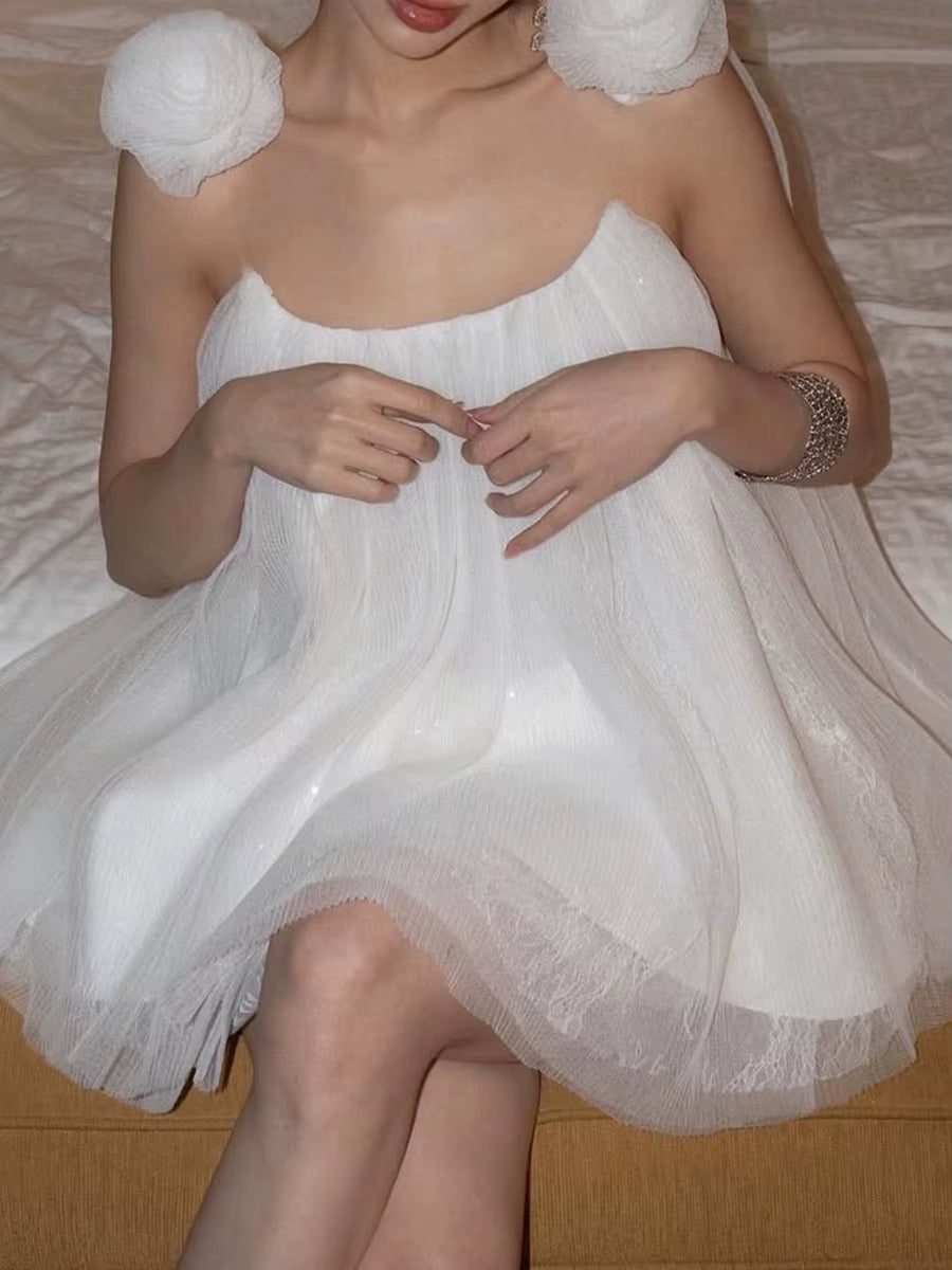Elegant Strapless Sleeveless High Waist Temperament Mini Dresses