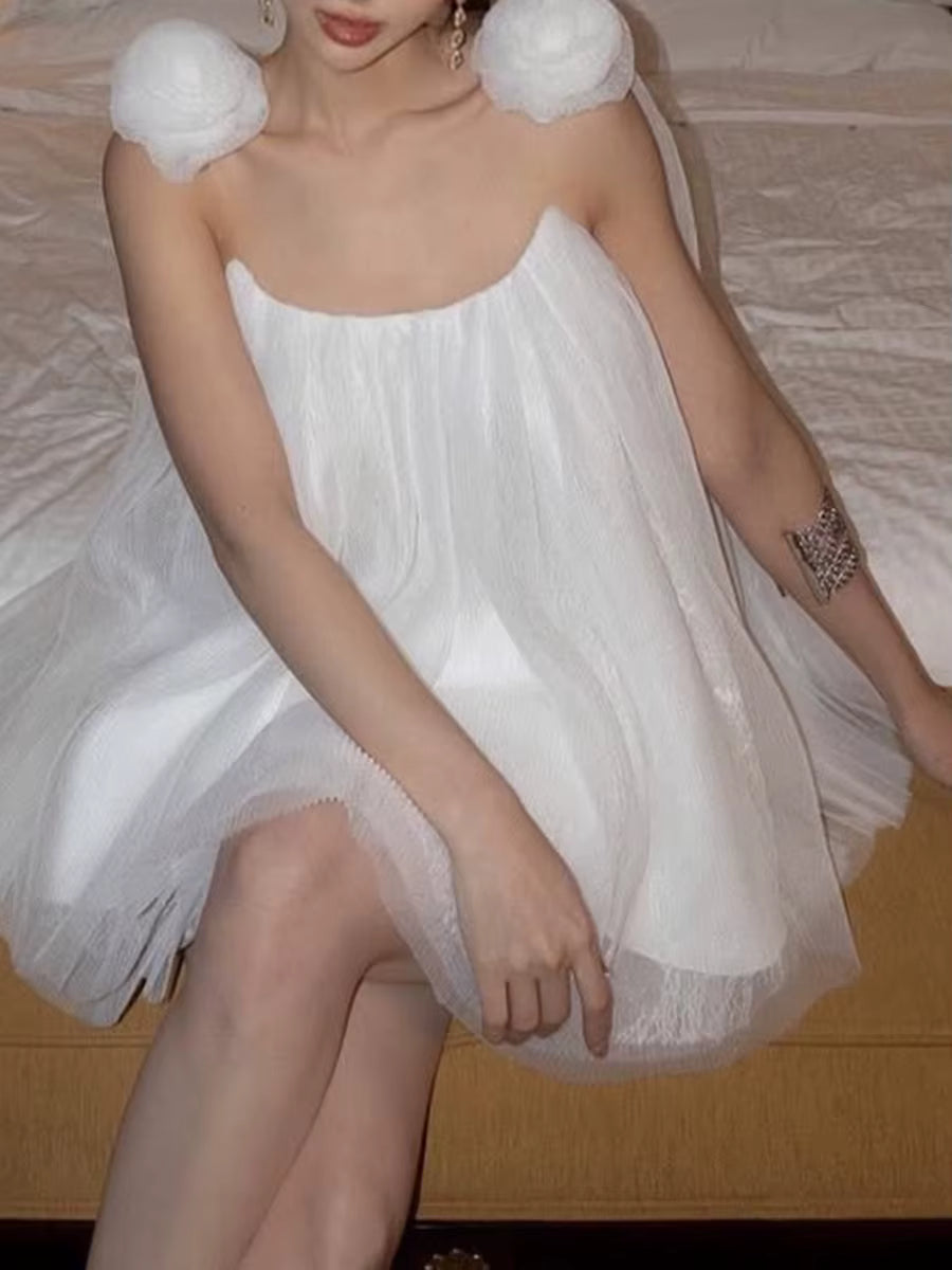 Elegant Strapless Sleeveless High Waist Temperament Mini Dresses