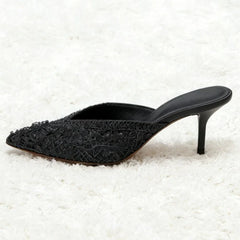 Elegant String Bead Decoration Heel