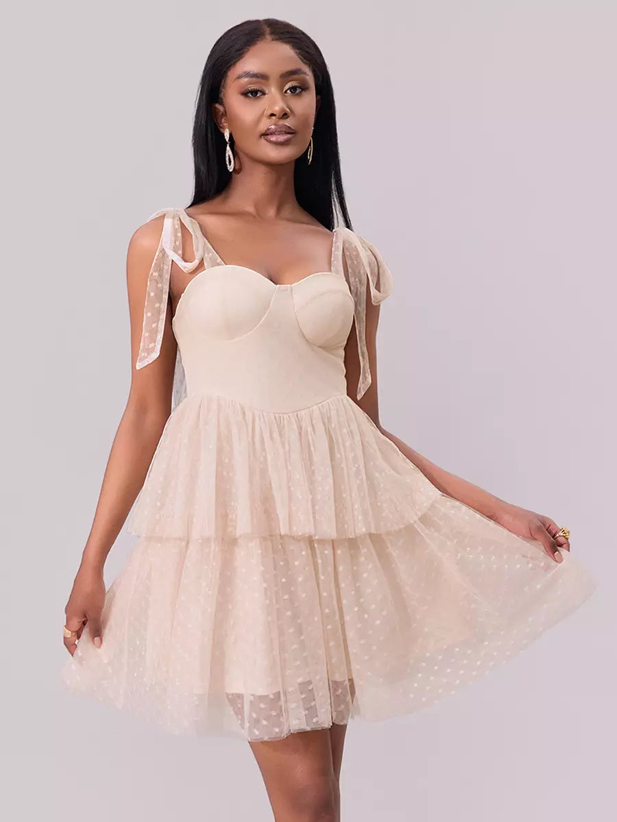 Elegant Sweetheart Neckline Layered Mini Party Dating Dress