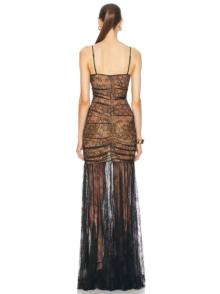 Elegant Sweetheart Neckline Slip Party Sleeveless Lace Mermaid Dress