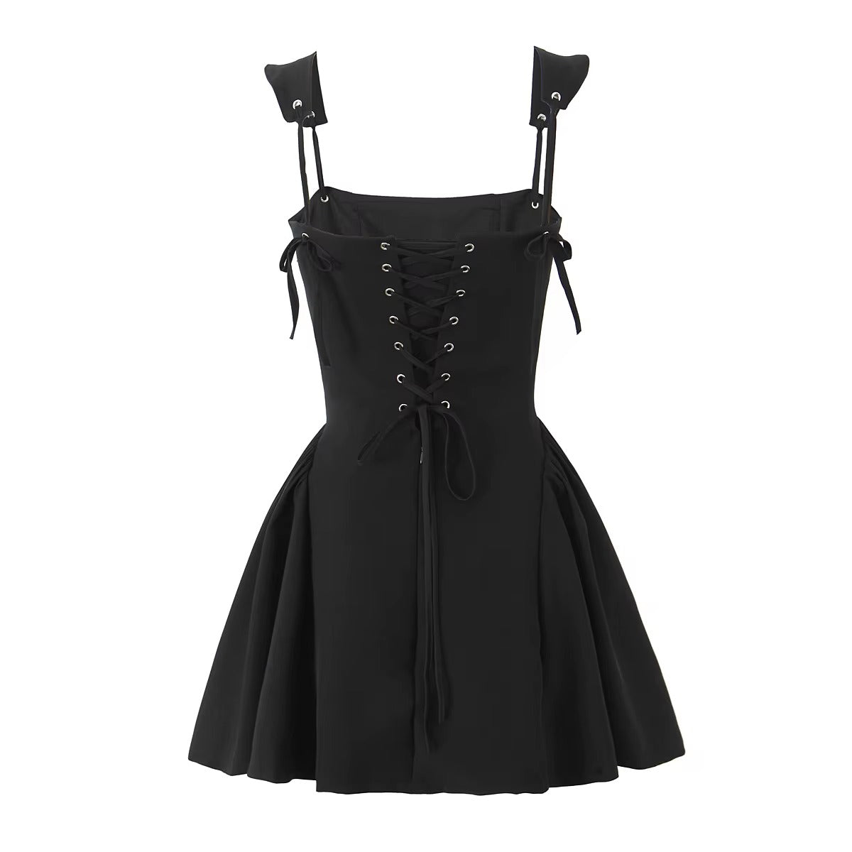 Elegant Tie Bow Rope Strap Cross Lacing Up Mini Sling Dress