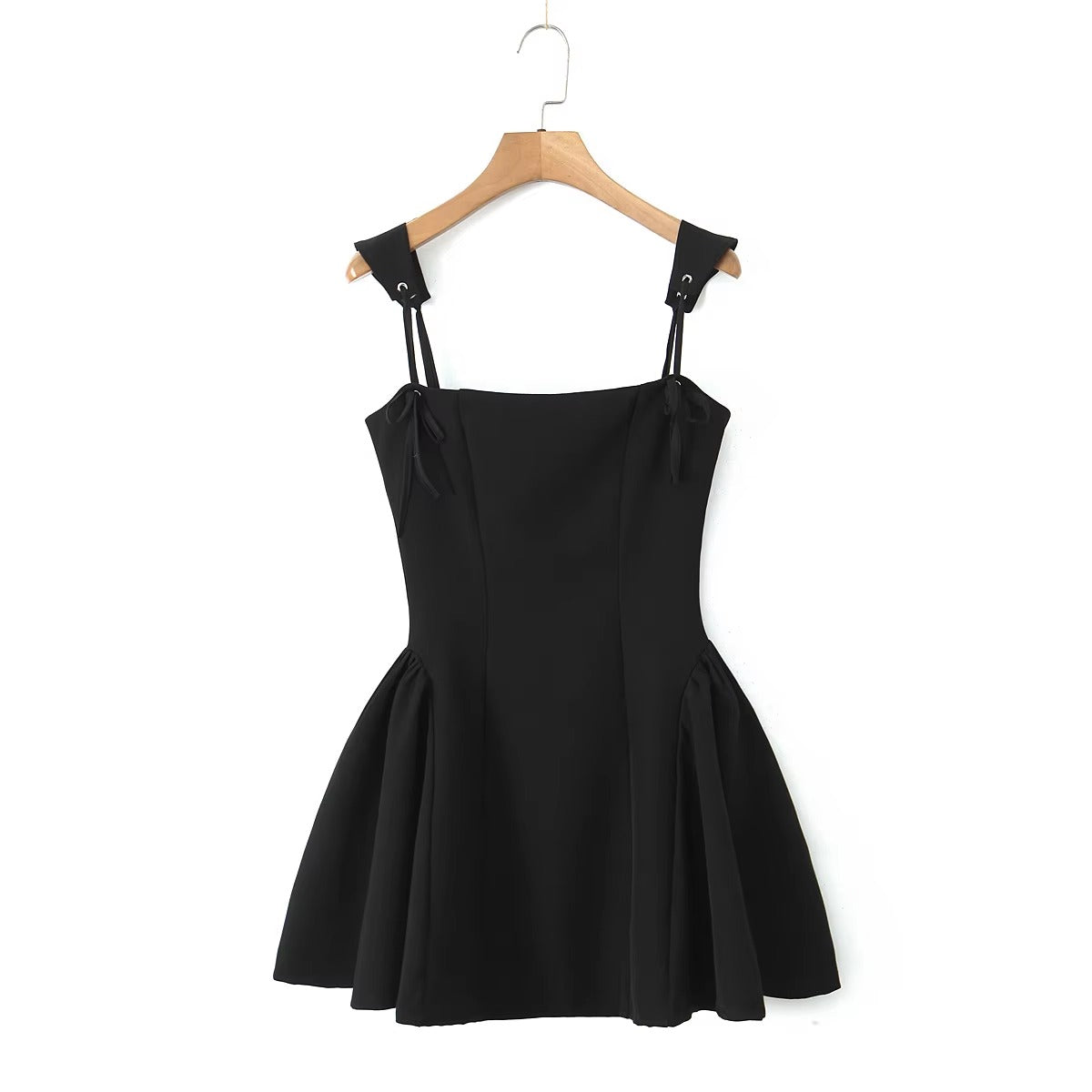 Elegant Tie Bow Rope Strap Cross Lacing Up Mini Sling Dress