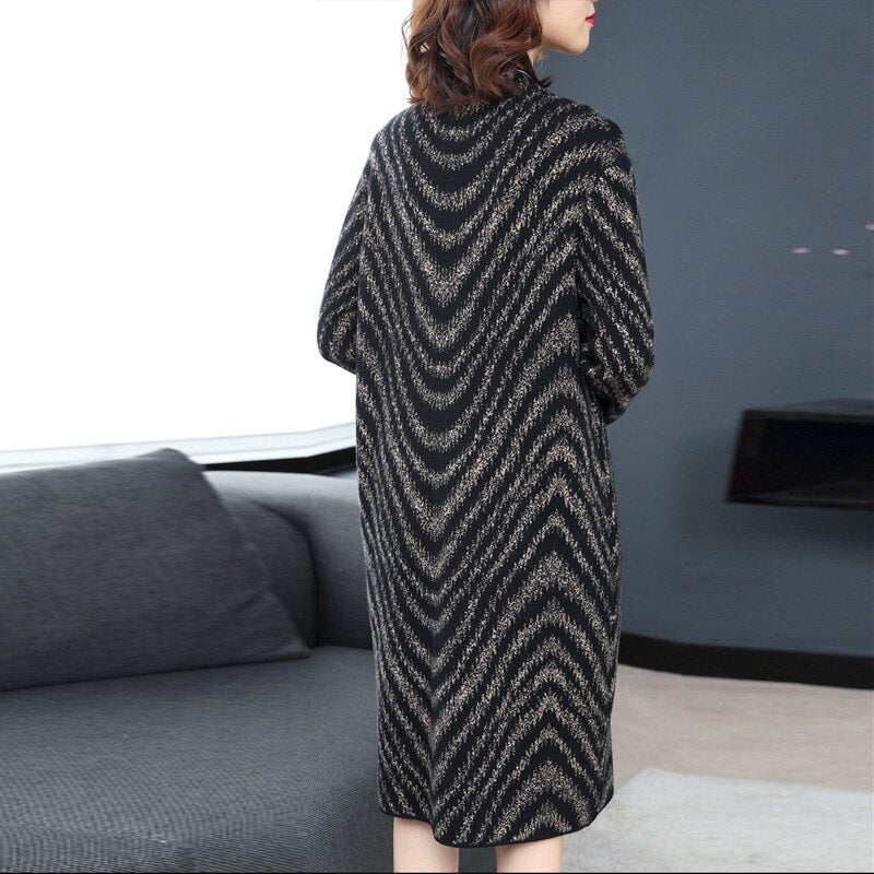 Elegant Turtleneck Knitting Party Dress