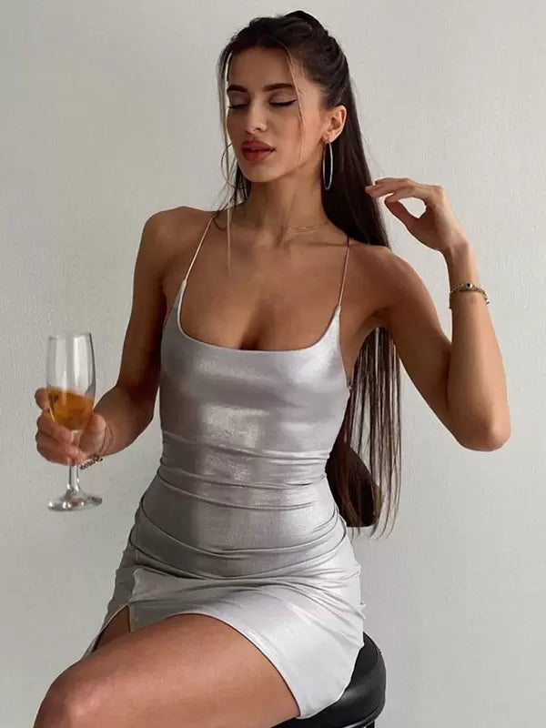 Elegant U-neck Sleeveless Bodycon Mini Dress