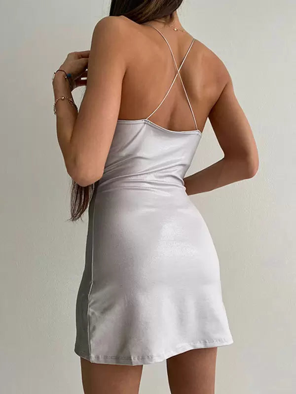Elegant U-neck Sleeveless Bodycon Mini Dress