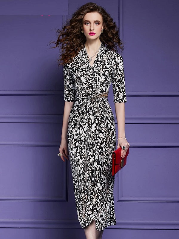 Elegant V-Neck Pencil Dress
