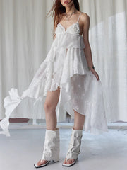 Elegant V Neck Sleeveless High Waist Temperament Minimalist Dress