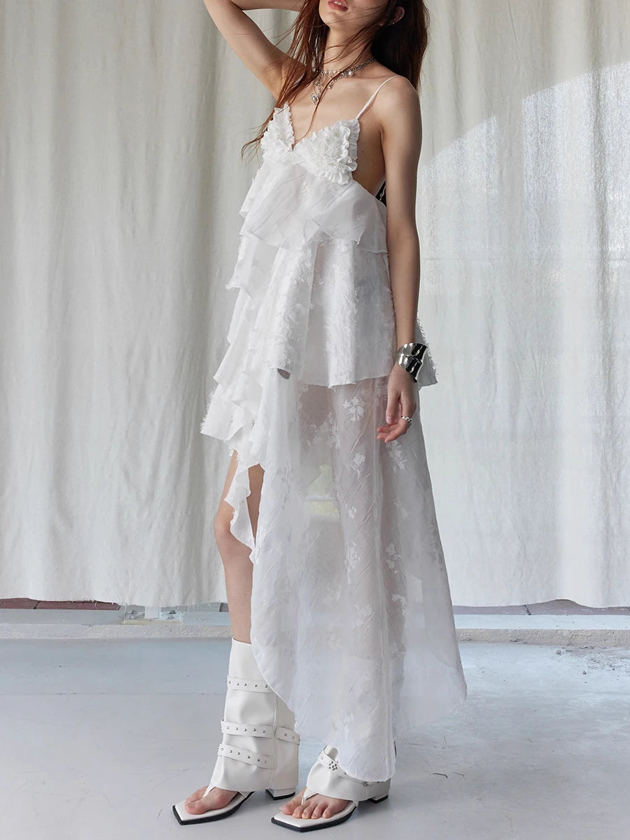 Elegant V Neck Sleeveless High Waist Temperament Minimalist Dress