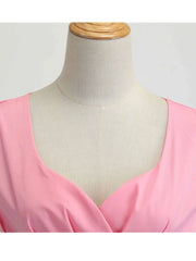 Elegant V Neck Vintage Robe Retro pin up Party Office Midi Dresses