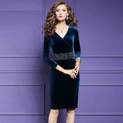 Elegant Velvet High Quality Vintage Party Dress