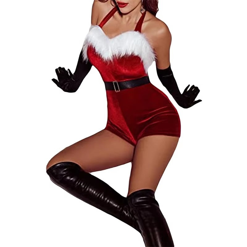 Elegant Velvet Hooded Cape Robe Christmas Costumes