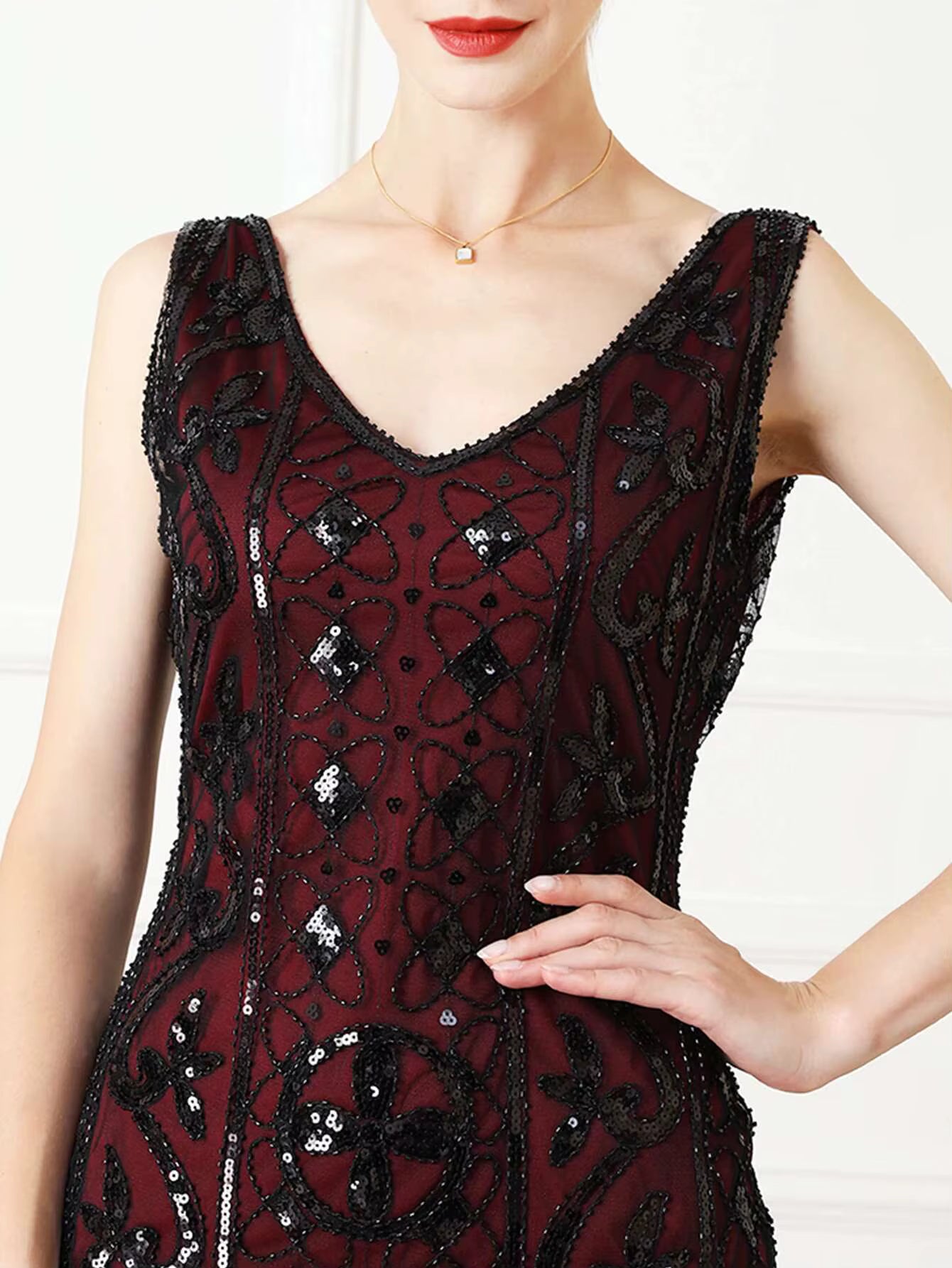 Elegant Vintage Backless Sequin Bodycon sleeveless Midi Prom Dresses