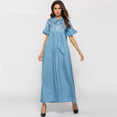 Embroidery Casual Floor-Length Dress