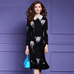 Embroidery Elegant High Quality Cocktail Party Dress
