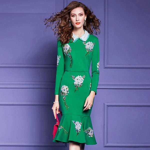 Embroidery Elegant High Quality Cocktail Party Dress