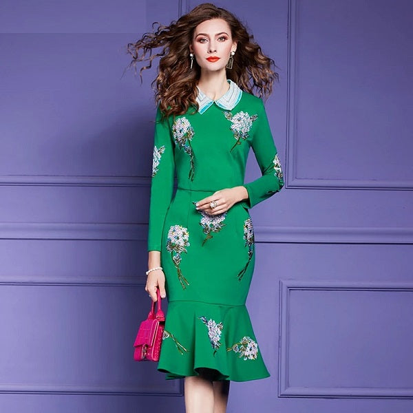 Embroidery Elegant High Quality Cocktail Party Dress