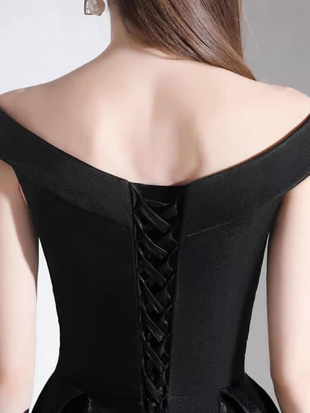 Evening A Line Bateau Neck Floor Length Formal Party Dresses