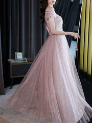 Evening A-Line Lace-up Bows Sequined Party Dresses