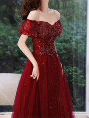 Evening A-Line Lace-up Formal Dinner Dresses