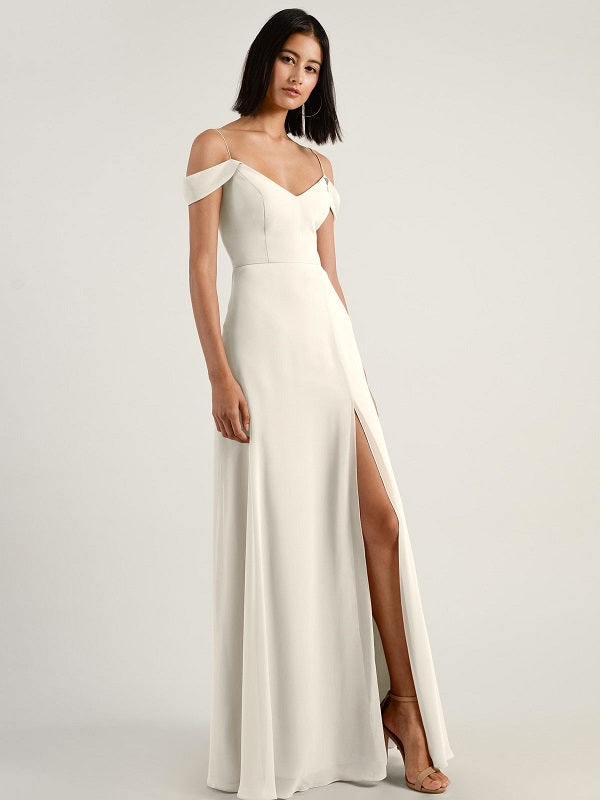 Evening Dress A-Line Short Sleeves Split Social Pageant Dresses