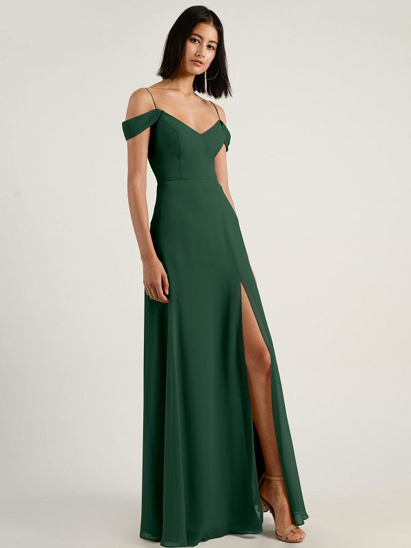 Evening Dress A-Line Short Sleeves Split Social Pageant Dresses