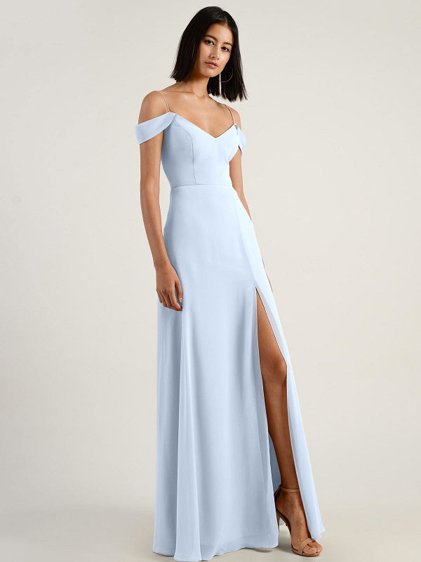 Evening Dress A-Line Short Sleeves Split Social Pageant Dresses