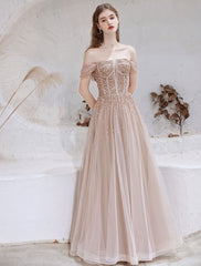 Evening Dress Short Sleeves Lace Up Sequins Formal Dress