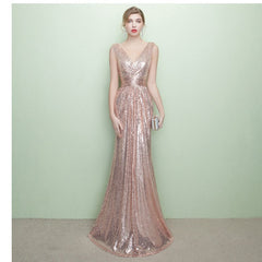 Evening Dresses Mermaid Formal Dress V Neck Sleeveless Ruched Waist Party Dress With Train