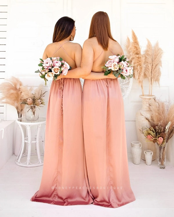 Evening Spaghetti Strap Backless Maxi Dresses