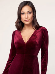 Evening Sheath Long Sleeve V-Neck Social Party Dress