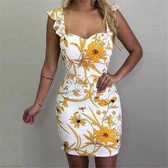 Backless Graphic Printed Dress