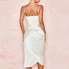 Draped Spaghetti Strap Club Party Dress