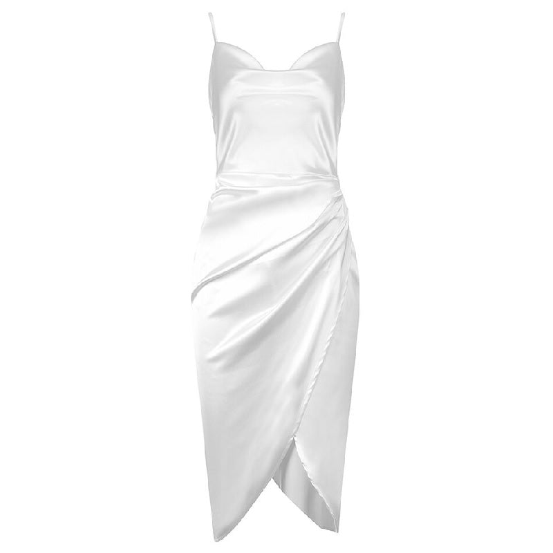 Draped Spaghetti Strap Club Party Dress