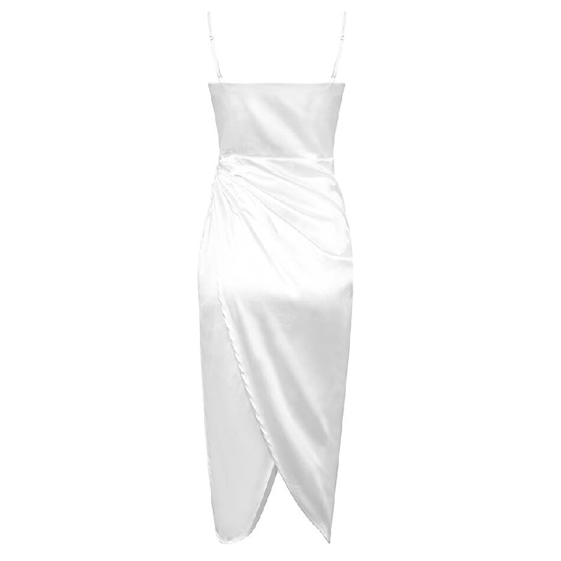 Draped Spaghetti Strap Club Party Dress