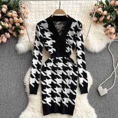 Elastic Slim Pencil Sweater  Dress