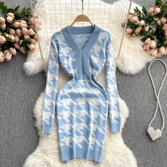 Elastic Slim Pencil Sweater  Dress