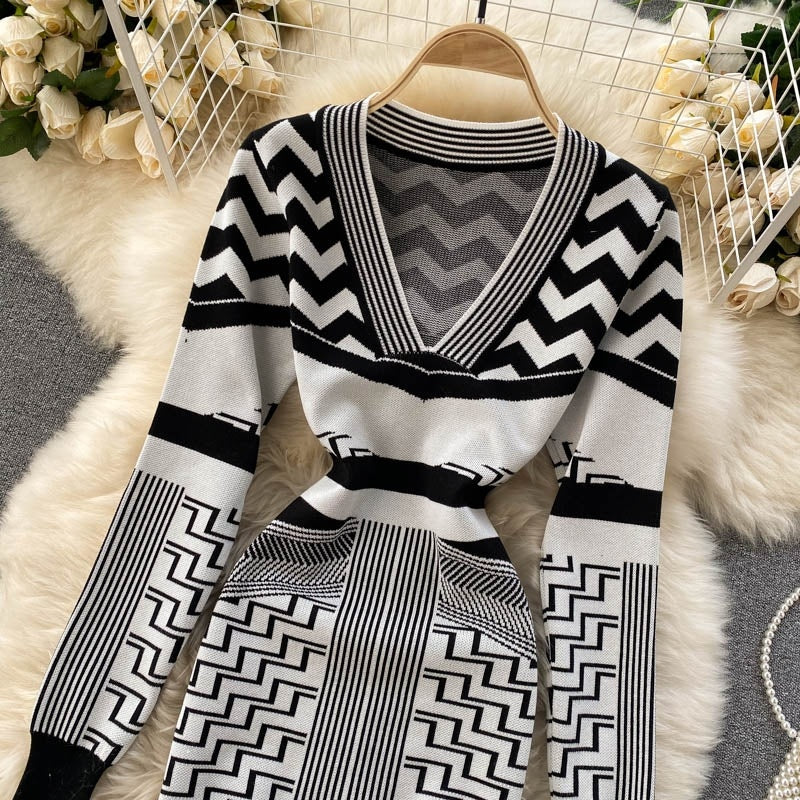 Elastic Slim Short Bodycon Pencil Sweater Dresses