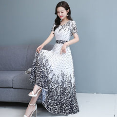 Elegant O-neck Dress Retro Beach Party Dress