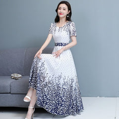 Elegant O-neck Dress Retro Beach Party Dress
