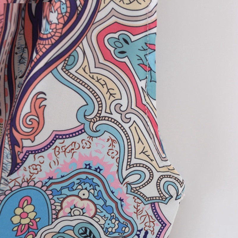 Casual Flowers Print Halter Sleeveless A-LINE Mini Dress