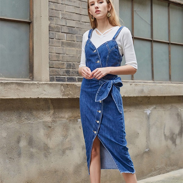 Long Mid-calf Strapless Stretch Slit Sheath Dresses