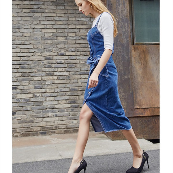 Long Mid-calf Strapless Stretch Slit Sheath Dresses