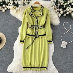 Long Sleeve O Neck Casual Slim Dress
