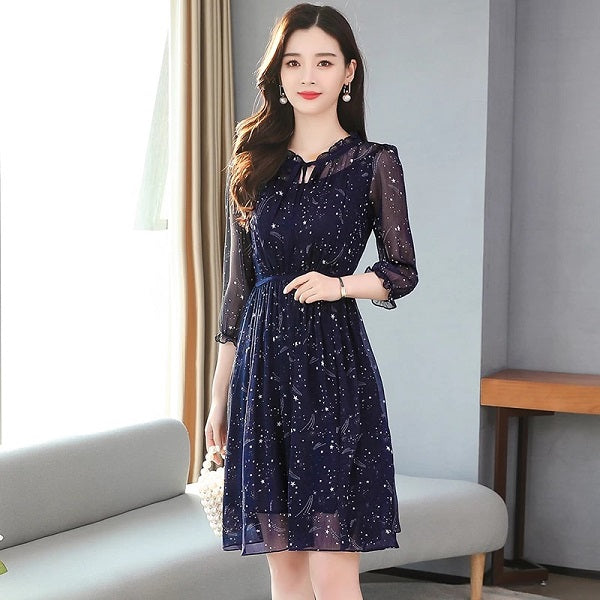 Mesh Mini Star Chiffon Bodycon Dress