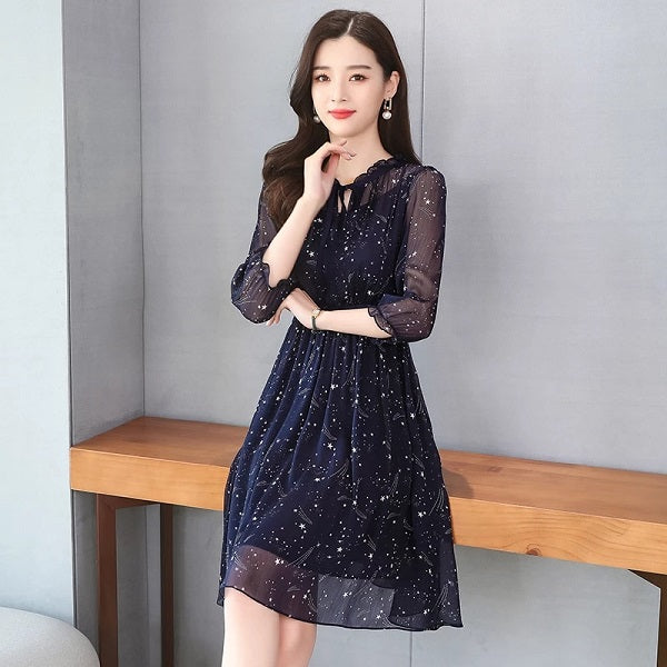 Mesh Mini Star Chiffon Bodycon Dress